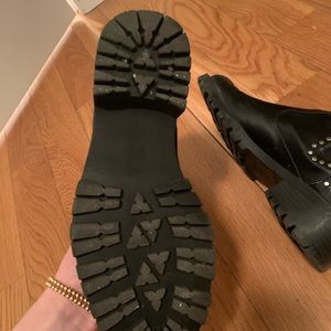 Zara studded black and snack skin booties